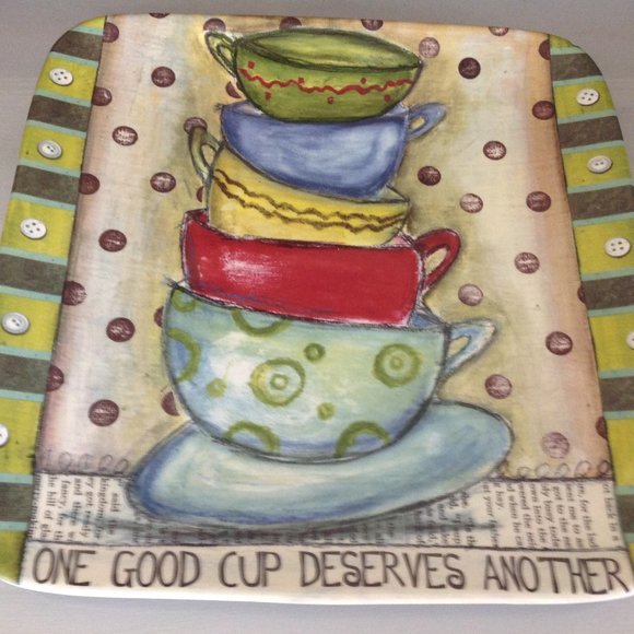 Coffee Time Tray 'One Good Cup Deserves Another' - Picture 2 of 4